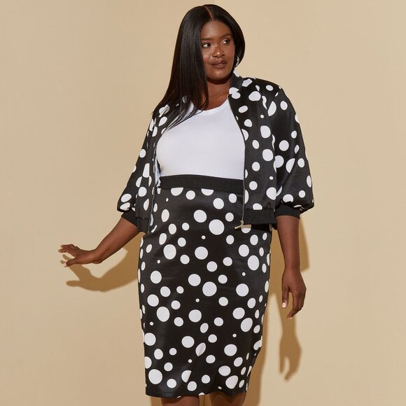 Black and White Polka Dot Track Jacket - Picture 1 of 2